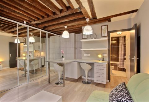 Studio rental in Paris, Rue de l'Arbre Sec